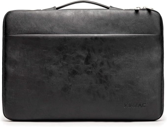 Kinmac 360° Protective Laptop Sleeve Case Bag Cover with Handle for MacBook Pro 16 inch,16 inch HP,Lenovo,Dell,ASUS,Acer Ultrabook and Business Laptop (Black PU)