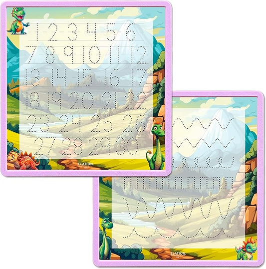 Kid's Name Tracing Board | Dry Erase Letter Tracing | Reusable Writing Practice Board | Personalized | Dinosaur Friends Theme