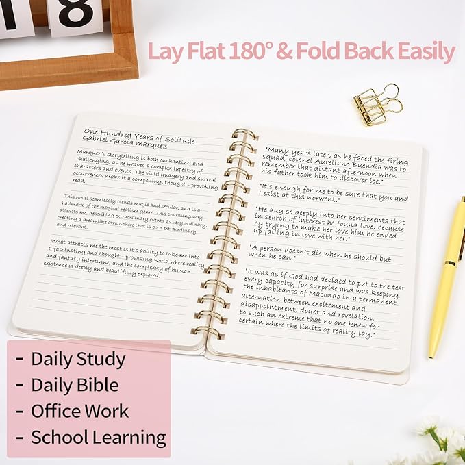 Spiral Notebook-5.75" x 8.125" College Ruled Journal with Inner Pockets and 160 Pages,PU Leather Cover Business Journal, Twin-Wire Binding Notebook Perfect for Office & Home School Supplies 3 pack Pink/MintGreen/Violet