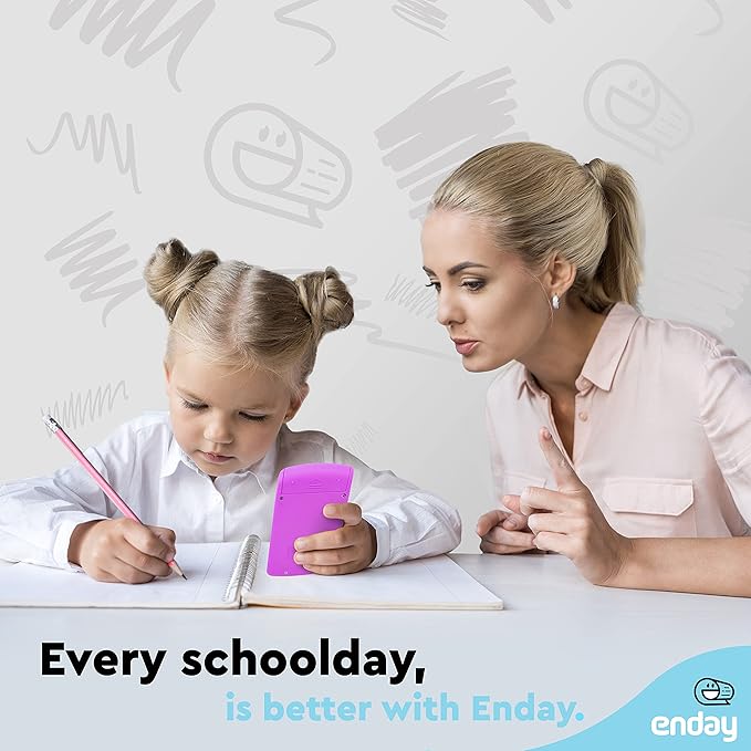 Calculator Purple, Basic Small Solar and Battery Operated, Large Display Four Function, Auto Powered Handheld Calculator School and Kids Available in Green, Red, Blue, Grey, Pink, 24 PK – by Enday