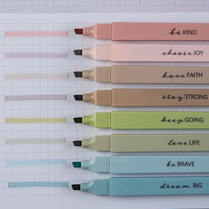 DIVERSEBEE Bible Highlighters with Soft Chisel Tip, 16 Pack Assorted Colors Pens No Bleed, Quick Dry Set, Cute Aesthetic Markers, Bible Study Journaling Supplies and Accessories (Earthy)