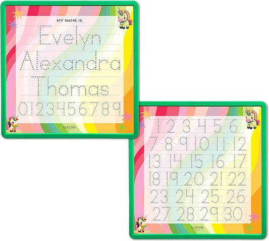 Kid's Name Tracing Board | Dry Erase Letter Tracing | Reusable Writing Practice Board | Personalized | Baby Unicorn Theme