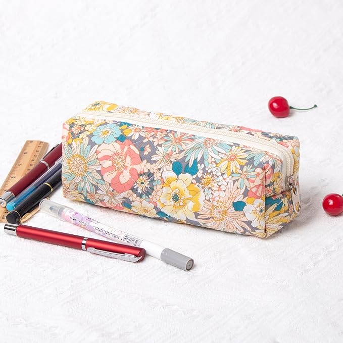 Pencil Case Pen Case Office College School Storage Bag Pouch Holder Box Organizer Makeup Pouch Cosmetic Bag Aesthetic Cute Pencil Case for Girls Boys Kids (H)