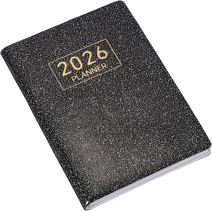 PATIKIL 2026 Daily Planner Notebook, 4.2 x 3.1" 64 Sheets Undated to Do List Daily Weekly Monthly Goals Pocket Notebook for Office Home Study Work Weeding Time Management, Star Black