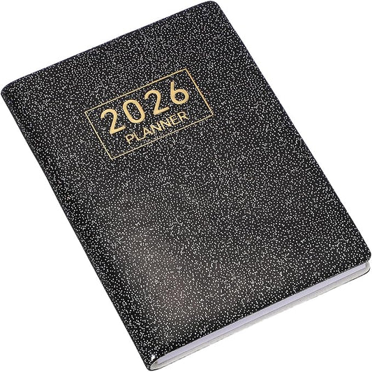 PATIKIL 2026 Daily Planner Notebook, 4.2 x 3.1" 64 Sheets Undated to Do List Daily Weekly Monthly Goals Pocket Notebook for Office Home Study Work Weeding Time Management, Star Black