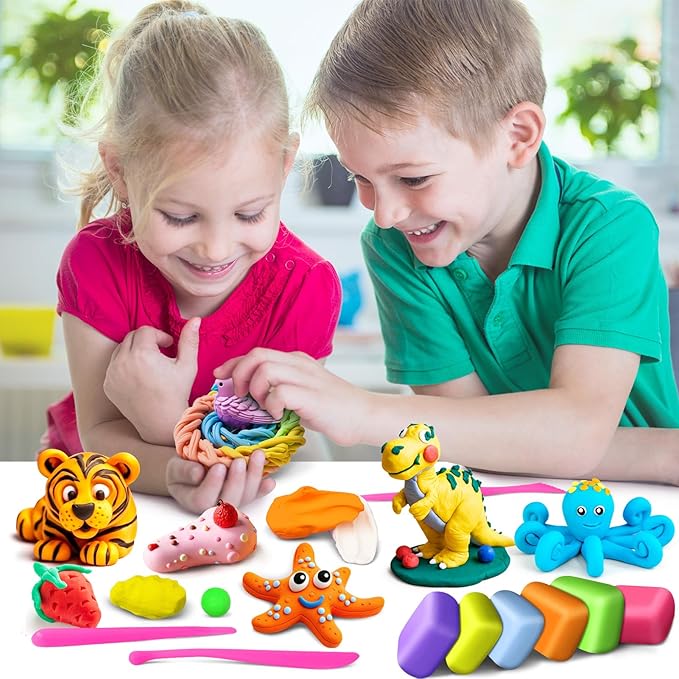 Air Dry Clay 138 Colors, Modeling Magic Clay Set with 5 Sculpting Tools, Arts Crafts Gift for Kids and Beginners
