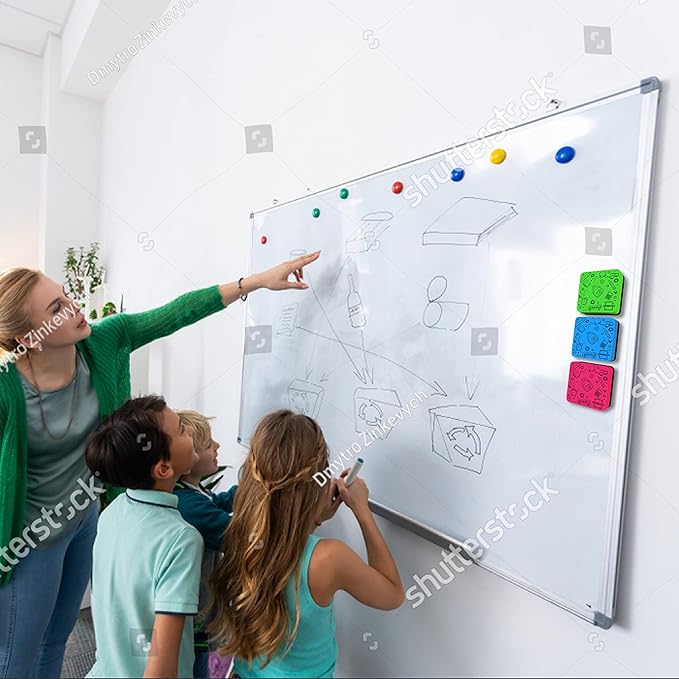 Scribbledo 30 Pack Dry Erase Erasers Assorted Colors Magnetic Whiteboard Erasers for Kids and Students - Smudge Free Small Dry Erase Board Erasers for Classroom Home School and Office