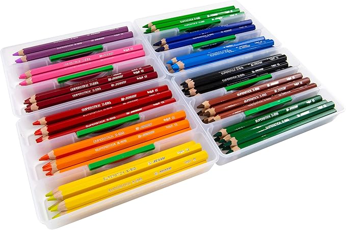 Jolly X-Big Jumbo Colored Pencils Kindergarten Tote; Set of 96, Perfect for Special Needs, Art Therapy, Preschool and Early Learners