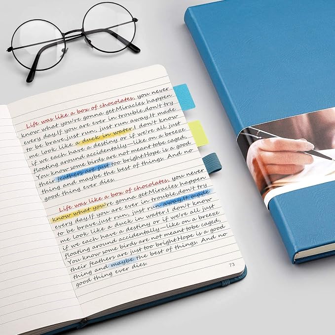 EMSHOI Lined Journal Notebook, 256 Numbered Pages, A5 Size (5.7'' x 8.3'')