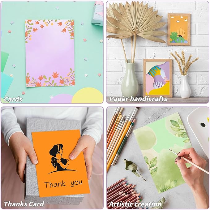4" x 6" Cardstock, 300 Pack/30 Assorted Colors Colorful Thick Paper Cardstock Blank Colored Cards Stock for Invitations, Greeting Cards Making, Postcards, Photos, 250GSM Thick Paper Colorful