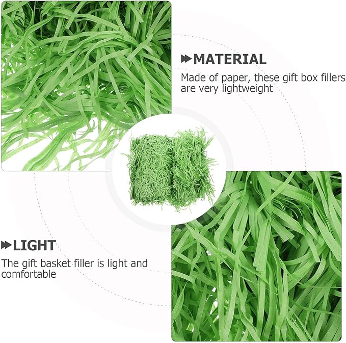HONMEET Shredded Paper for Box Packaging, 500G Raffia Crinkle Cut Filler Paper, Eco-Friendly Box Stuffing for Birthday, Wedding, and Party Decorations
