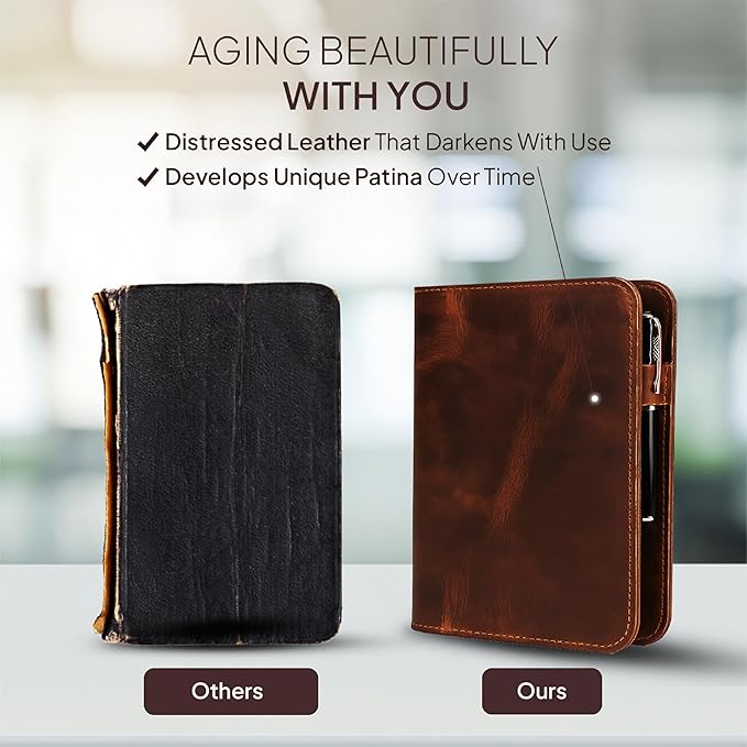 A5 Leather Journal 5.75x8.25 inches Refillable Journal Cover for Large Moleskine, Leather Handmade Notebook A5 Cover Large Leather Journal for Professionals