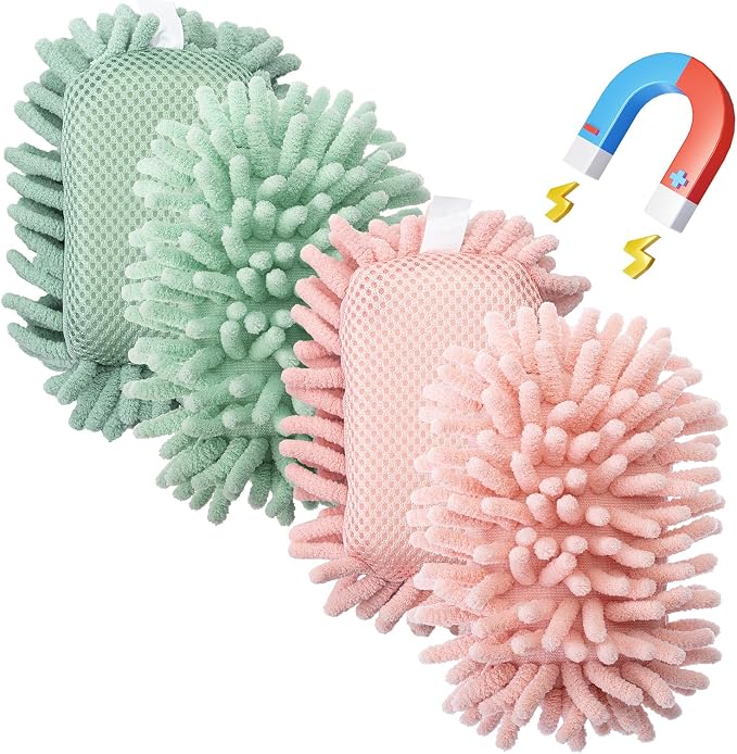 Mr. Pen- Magnetic Microfiber Shag Whiteboard Erasers, 4" x 6", 4 Pack