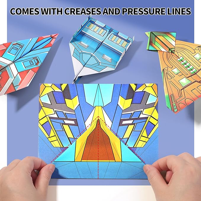 Vexorith Paper Airplane Kit,Origami Kit for Kids Ages 8-12, DIY Origami Plane,with 16 Classic Designs 36 Sheets of Colorful Origami Paper Designs Best Gift for Your Child(Digital Manual Only)