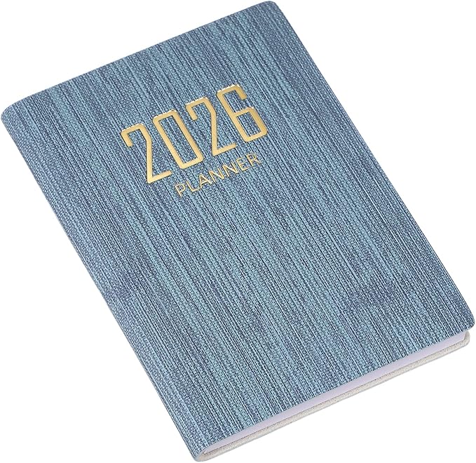 PATIKIL 2026 Daily Planner Notebook, 4.2 x 3.1" 64 Sheets Undated to Do List Daily Weekly Monthly Goals Pocket Notebook for Office Home Study Work Weeding Time Management, Denim Blue
