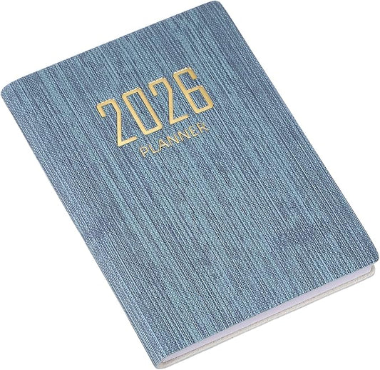 PATIKIL 2026 Daily Planner Notebook, 4.2 x 3.1" 64 Sheets Undated to Do List Daily Weekly Monthly Goals Pocket Notebook for Office Home Study Work Weeding Time Management, Denim Blue