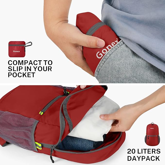 Gonex Ultra Lightweight Packable Backpack Daypack Handy Foldable Camping Outdoor Travel Cycling Backpacking