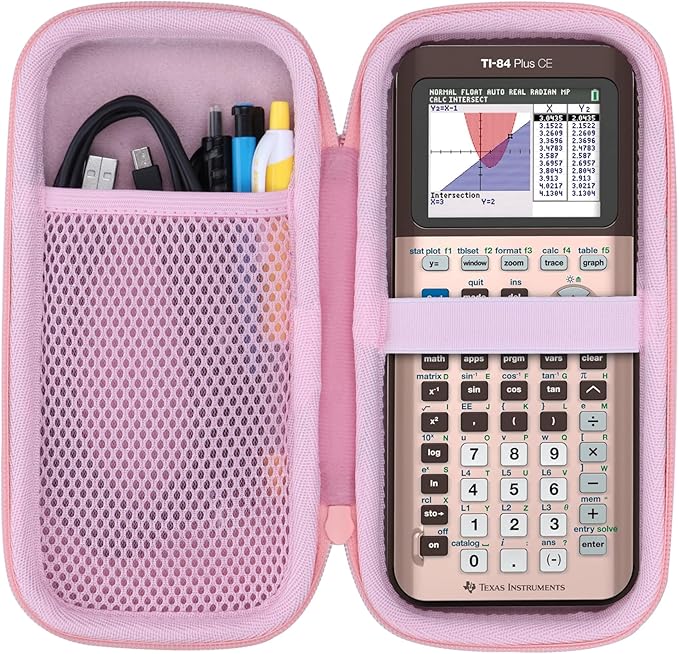 Lebakort Hard Case Compatible with Texas Instruments TI-84 Plus CE/TI-84 Plus/TI-84 Evo/TI-Nspire CX II CAS/TI-Nspire CX II/TI-83 Plus/TI-89 Titanium/TI-85/TI-86 Color Graphing Calculator (Rose Gold)