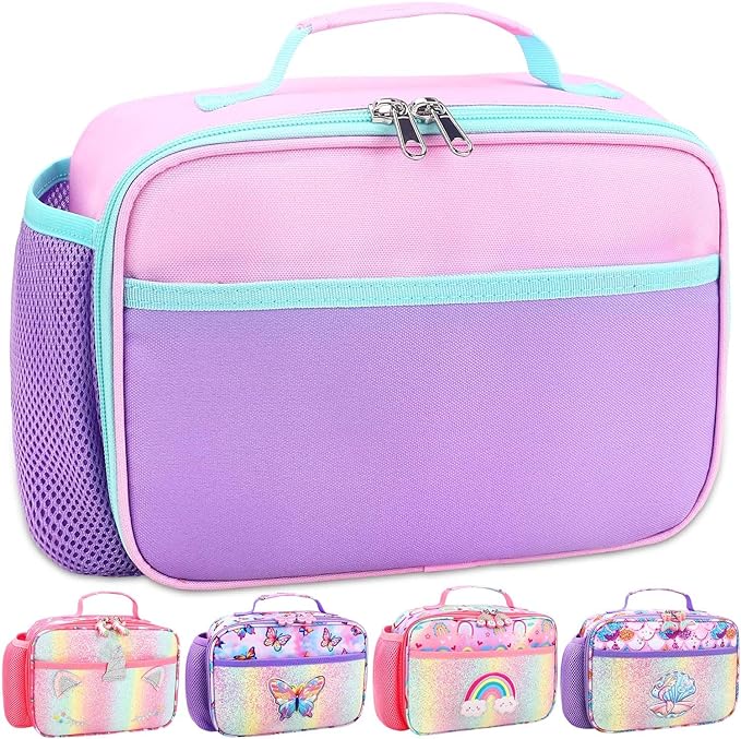 RHCPFOVR Kids Lunch Box for Girls Teens Insulated Lunch Bag Reusable Lunch Tote Kit for School Travel