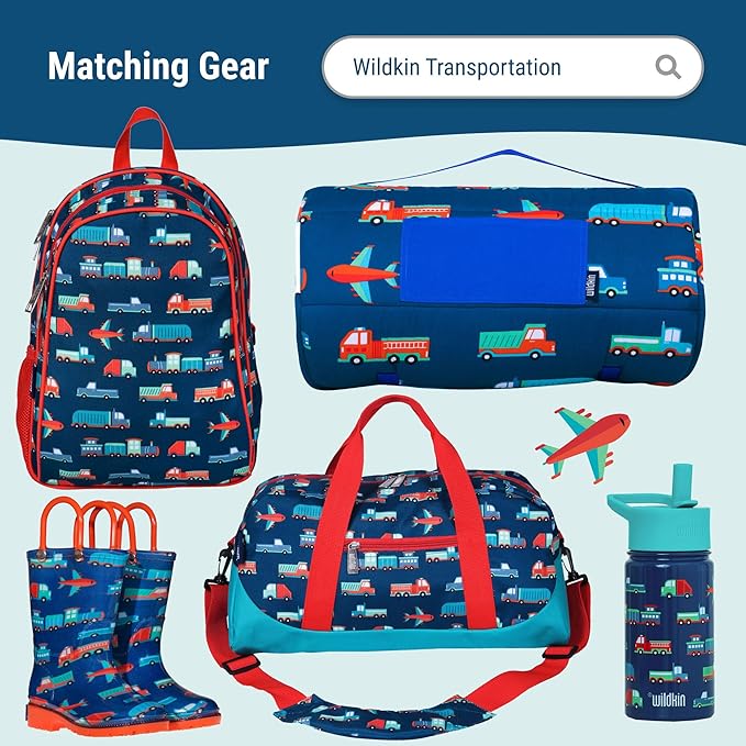 Wildkin Kids Insulated Lunch Box, Keeps Food Hot or Cold, BPA-Free with Mesh Pockets & Easy-Clean Lining – Ideal for School, Travel & Daycare – Transportation
