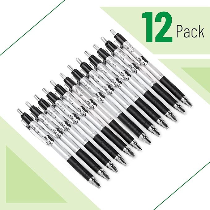 Mr. Pen- Retractable Bible Journaling Pens, 12 Pack, Black Ink, 0.7 mm Fine Tip, Smooth Writing Pen, No Smear, Comfortable Grip, Ideal for Bible Journaling, Note-Taking, Writing & Daily Use