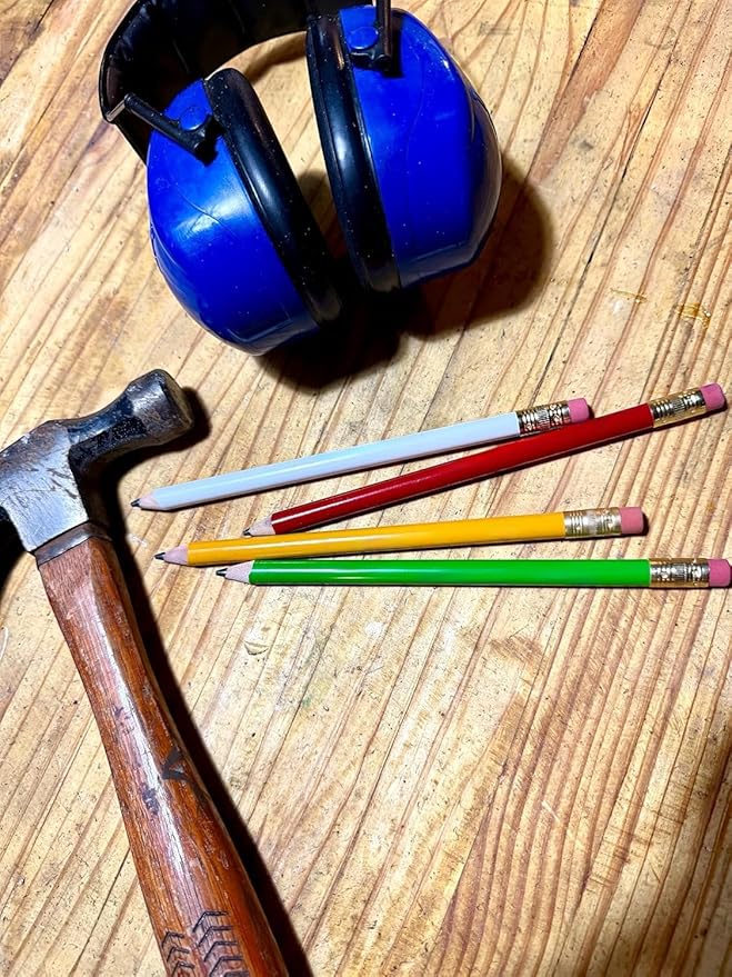 RevMark Jumbo Round Pencil 24-Pack with Black Lead, USA Made. Quality Cedar Wood for Carpenters, Construction Workers, Woodworkers, Framers, DIY, Students, Teachers (Yellow)