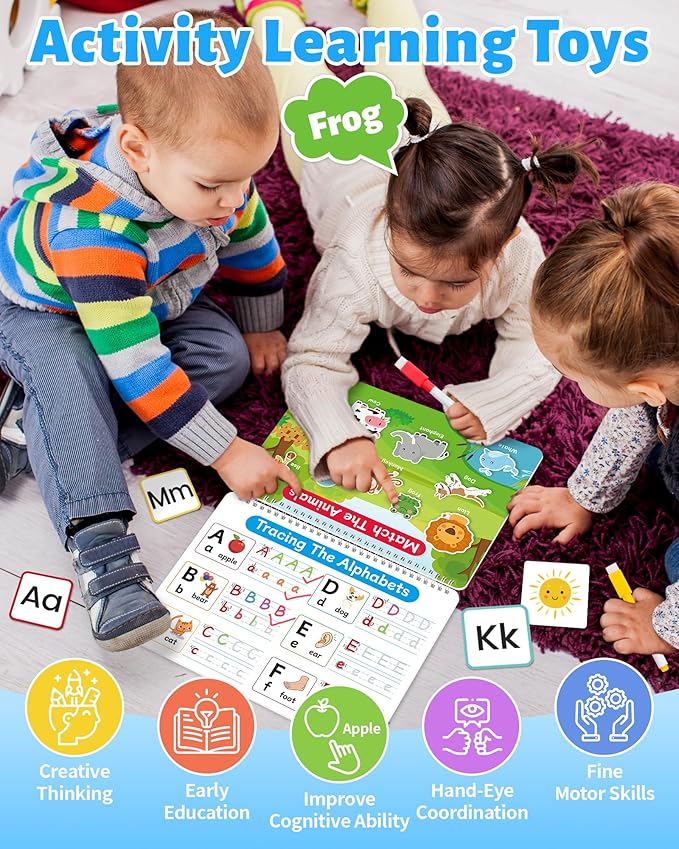 Benresive Busy Book for Toddlers 3-5, Montessori Preschool Learning Activities Book, Educational Sensory Travel Toys for Kids, Birthday Gifts for Boys Girls Ages 3+