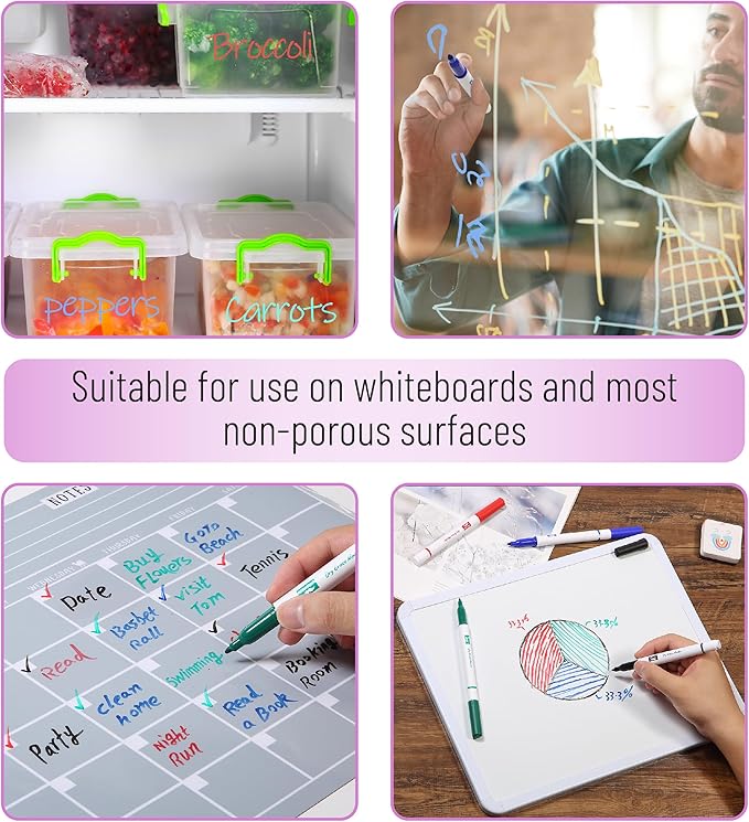 Mr. Pen- Dry Erase Markers Bulk, 60 Pack, Assorted Colors, Fine Tip, Bulk Dry Erase Whiteboard Markers for Writing on Whiteboards, Weekly Planner, Glass, School, Office, Home