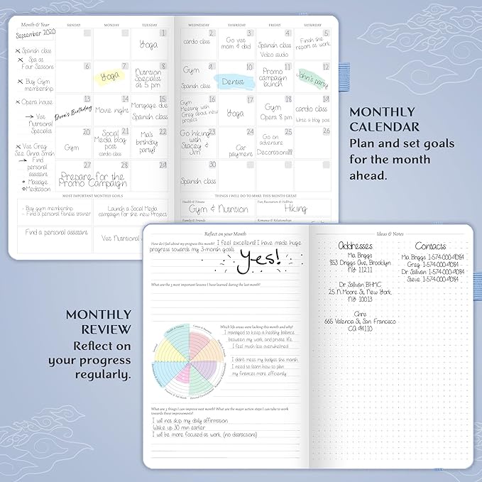 Legend Planner – Undated Weekly & Monthly Life Planner to Hit Your Goals & Live Happier, Organizer Notebook & Productivity Journal, A5 (Periwinkle, Gold)