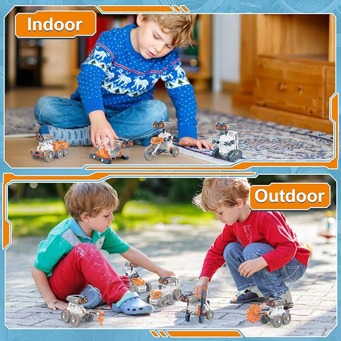 21 in-1 Solar Robot Building Kit STEM Gift for Kids 8-13, DIY Educational Science Robotics Toy Battery Solar Powered STEM Building Toy Set with 210 Pieces