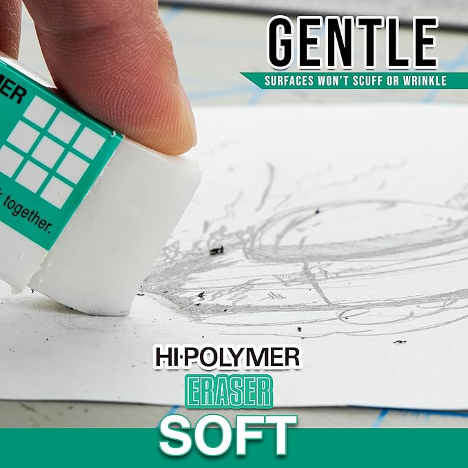 Pentel Hi-Polymer Soft Eraser, Pack of 6 (ZES08PF6)