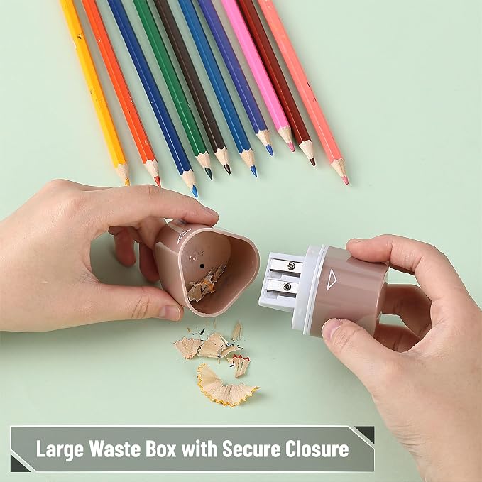 Mr. Pen- Pencil Sharpeners Manual, 3 Pack, 3 Holes, Colorful