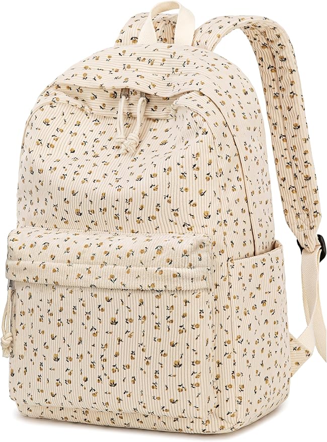 BTOOP School Backpack for Teens Large Corduroy Bookbag Lightweight 15.6 inch Laptop Bag for Girls Women Casual High School College