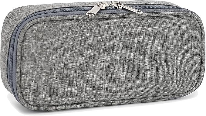 FlowFly Large Capacity Pencil Case for Kids, Boys & Girls – Zippered Multi-Functional Pen Pouch, Soft & Portable Pencil Bag for School, Teens, Students, Grey