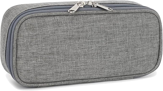 FlowFly Large Capacity Pencil Case for Kids, Boys & Girls – Zippered Multi-Functional Pen Pouch, Soft & Portable Pencil Bag for School, Teens, Students, Grey
