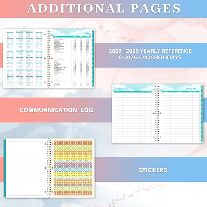 Student Planner 2026-2027 - July 2026 - June 2027, Weekly Monthly Planners for Students, 11"x 8.3", Lesson Planner with Stickers
