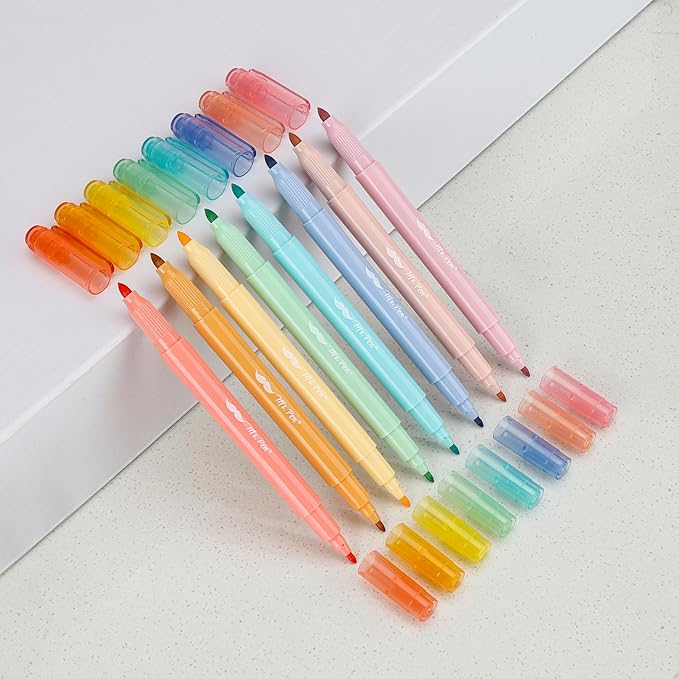Mr. Pen- Dual Tip Bible Highlighters, 8 Pack, Pastel Colors, Fast Dry Highlighters Set, Cute Markers for Bible Study, Journaling, School, Office Supplies and Accessories