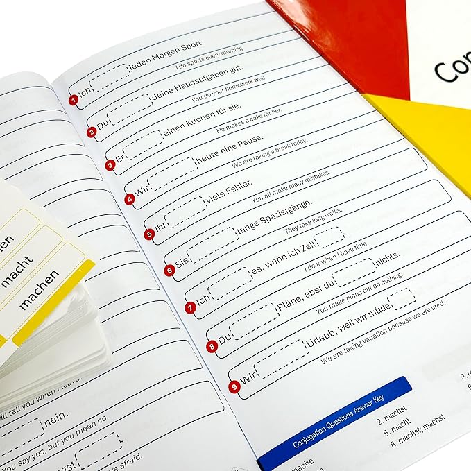 Pat's Flash Cards 800 German Verb Conjugation Flash Cards – 9 Tenses with Pronunciations & IPA | Color-Coded by Tense | Beginner to Advanced