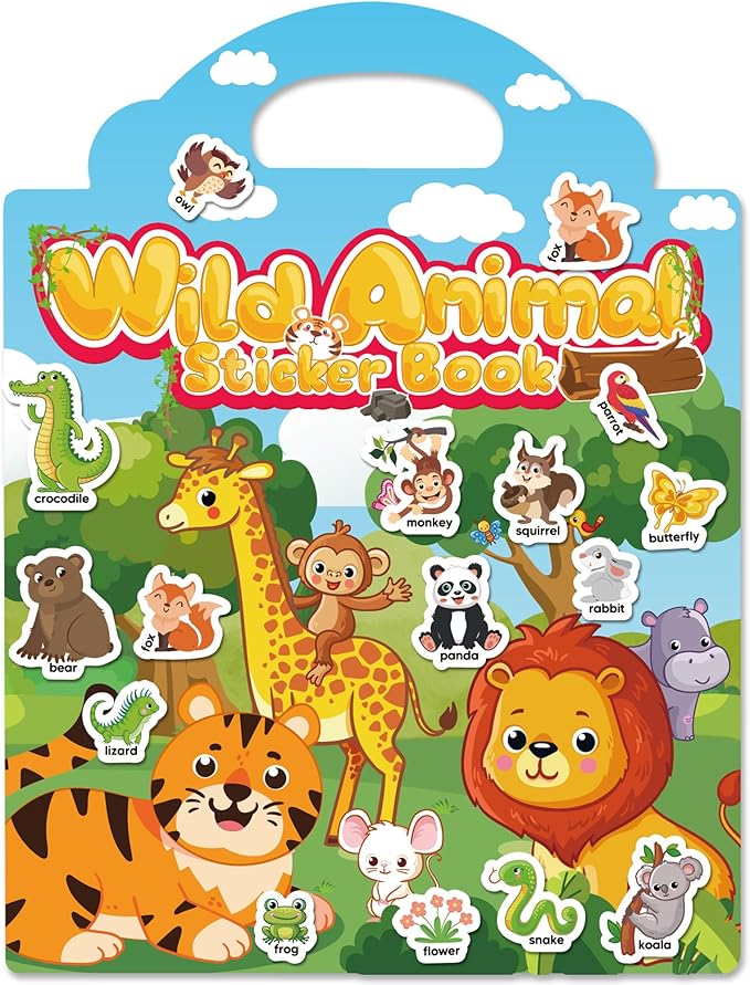 Walenced Reusable Sticker Book for Toddlers, Travel Stickers for Kids, Toddler Craft Activities Toys, Birthday Gifts for Boys & Girls
