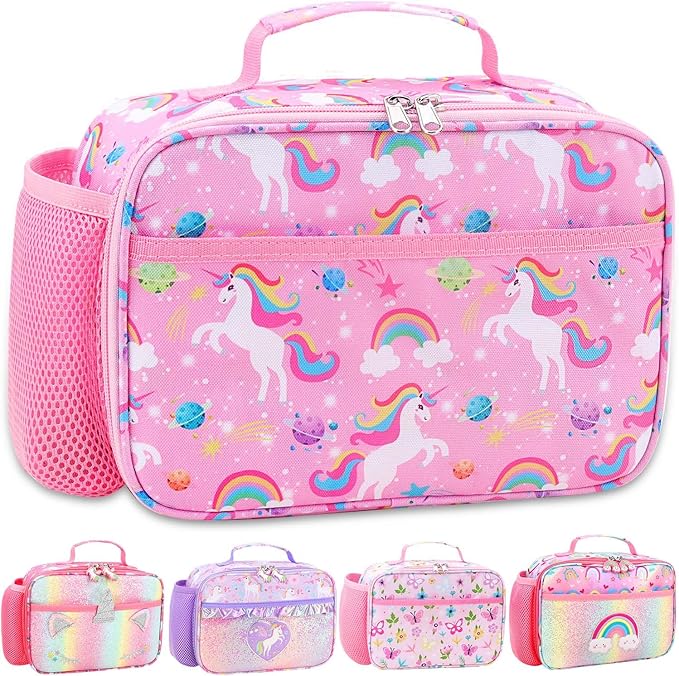 RHCPFOVR Kids Lunch Box for Girls Teens Insulated Lunch Bag Reusable Lunch Tote Kit for School Travel