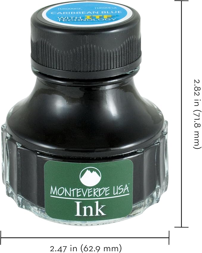 Monteverde USA Ink with ITF Technology, 90 ml Caribbean Blue (G308TQ)
