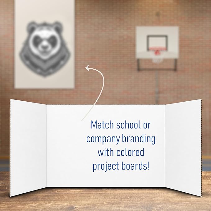 Flipside Products 18" x 48" White Project Boards, Pack of 24, Trifold, Presentation Board, DIY Projects, Small Display, Science Fair, Classroom, Clubs, 4H, Graduation
