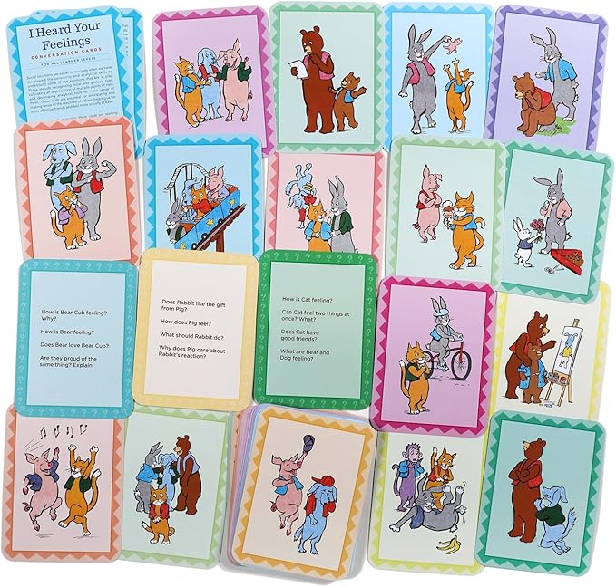 eeBoo: I Heard Your Feelings - 48 Conversation Flashcards, Develops Empathy Through Friendly Illustrations of Emotional Situations, Develop Social and Emotional Intelligence, for Ages 3 and up