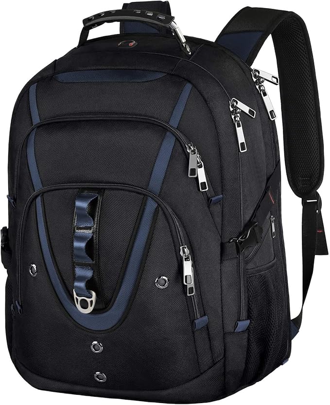 18.4 Laptop Backpack Men Women, 55L-60L Extra Large Laptops Backpack, TSA Friendly Flight Approved and RFID Anti-theft Pocket,Water Resistant Suiltable for Traveling