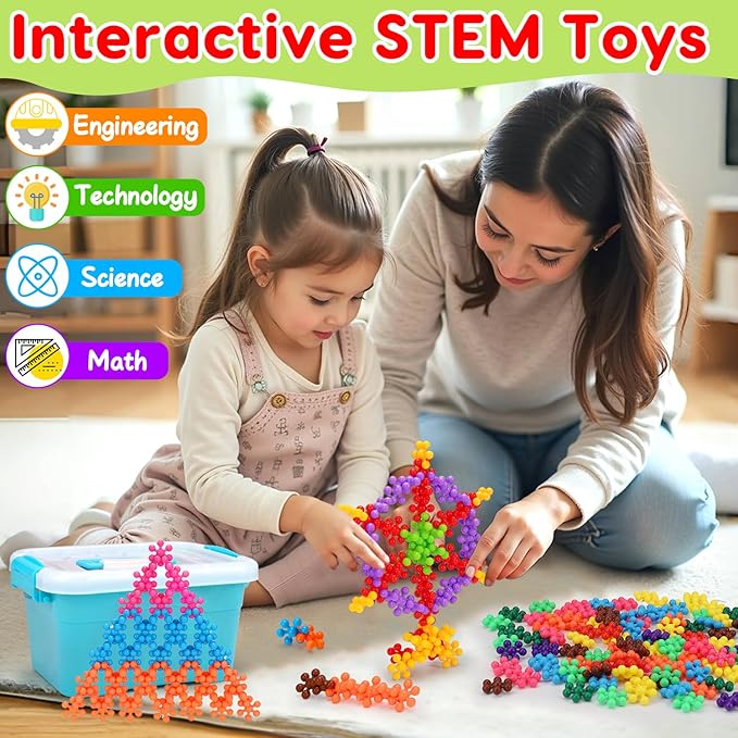 Kids Building STEM Toys for 3 4 5 6+ Year Old Boy Girl Birthday Gifts, 300PCS Educational Interlocking Discs Building Blocks for Kids Ages 3-5 4-8 5-7 Preschool Manipulatives Classroom Must Have