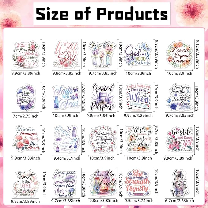 Wxiben Bible Verse Fridge Magnets - 20Pcs Inspirational Christian Refrigerator Magnets Boho Motivational Floral Fridge Magnet Religious Scripture Faith Magnets for Home Office Kitchen Locker Decor