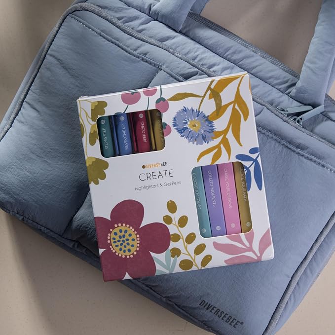 DIVERSEBEE Aesthetic Highlighters and Gel Pens, No Bleed (Create) | 8 Pack Pastel Bible Highlighters, Assorted Colors Cute Journaling Pens, Bible Study Supplies, Bible Markers