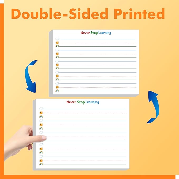 100 Sheets Ruled Writing Paper, Double-Sided Printing Skip-A-Line Ruled Writing Paper with Dotted Lines Handwriting Practice Paper 1” line spacing for Kindergarten Toddlers Kids (11” x 8.3”)
