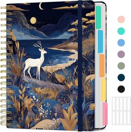 Taja Spiral Notebooks for Work 5 Subject Notebook with Removable Dividers