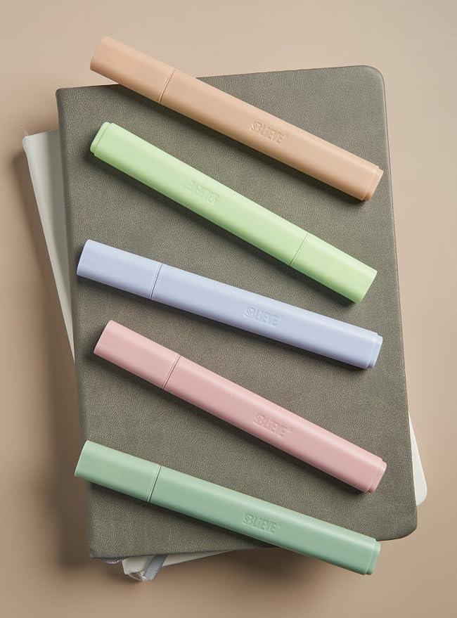 BLIEVE Bible Highlighters No Bleed Through, Chisel Tip, 5 Pack | No Smear, Quick-Dry, Aesthetic Cute Pastel Colors For Bible & Journaling (Earthy Edition)